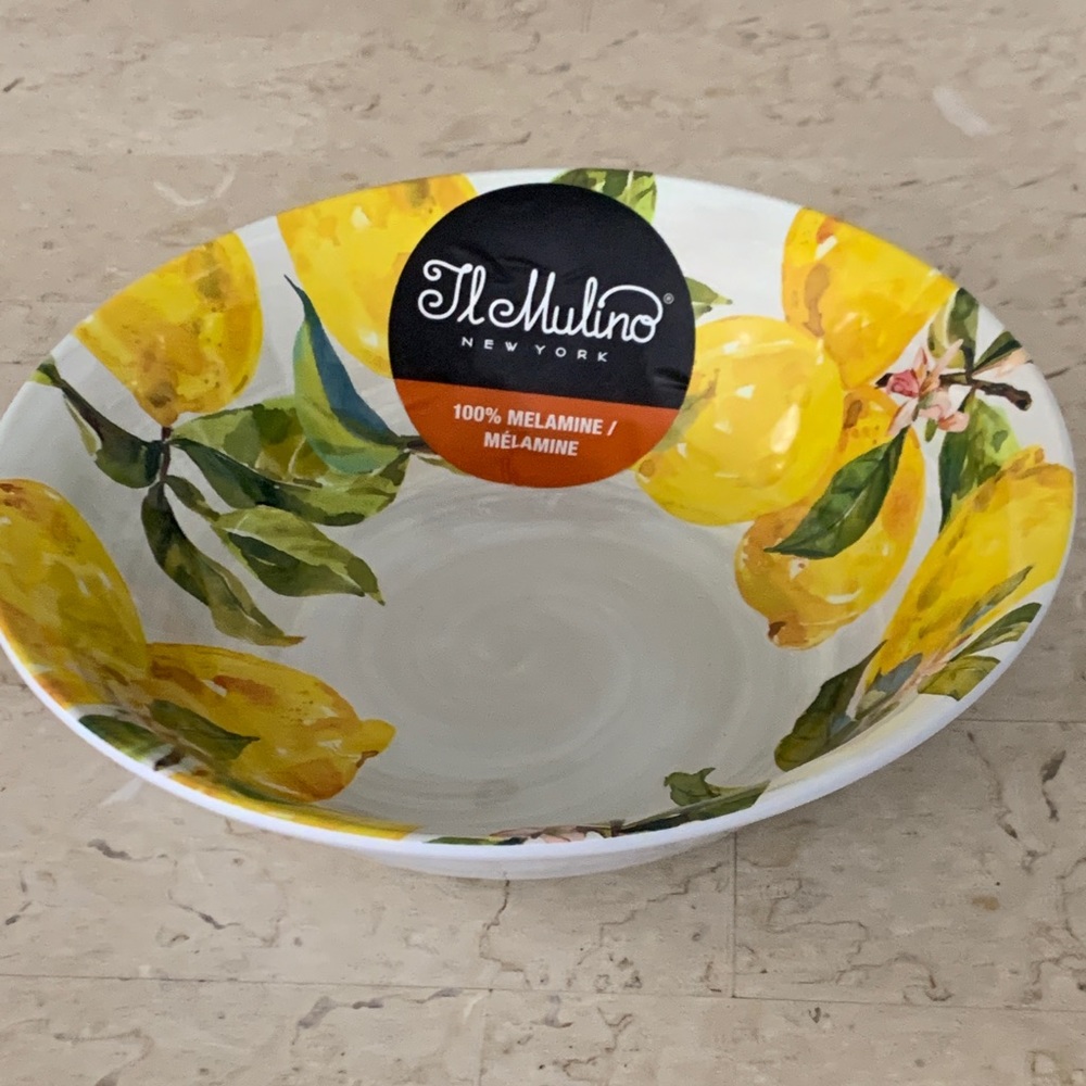 Il Mulino Lemons Melamine Soup Bowls Set of 2